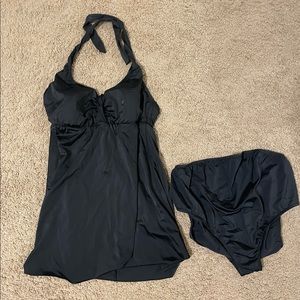 Prego black halter bathing suit. Maternity. Large.